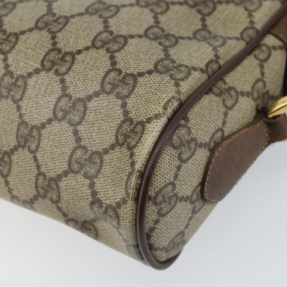 GUCCI GG Supreme Web Sherry Line Bag PVC Beige Gold 119 02 087 Auth 173208