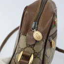 GUCCI GG Supreme Web Sherry Line Bag PVC Beige Gold 119 02 087 Auth 173208-10