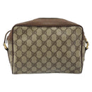 GUCCI GG Supreme Web Sherry Line Bag PVC Beige Gold 119 02 087 Auth 173208-2