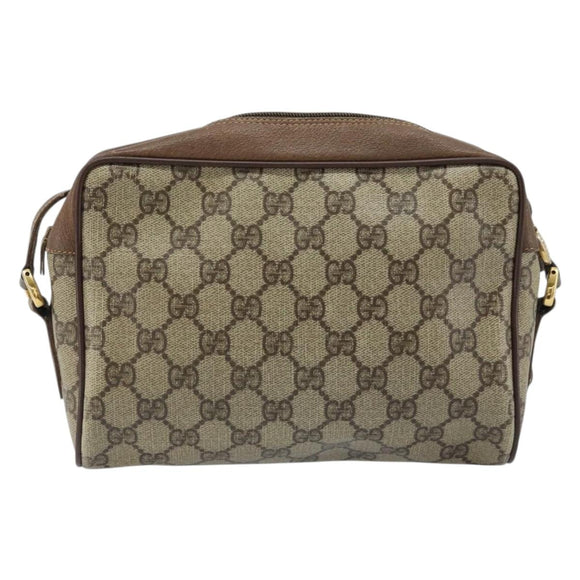 GUCCI GG Supreme Web Sherry Line Bag PVC Beige Gold 119 02 087 Auth 173208