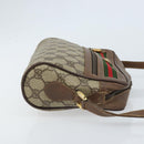 GUCCI GG Supreme Web Sherry Line Bag PVC Beige Gold 119 02 087 Auth 173208-3