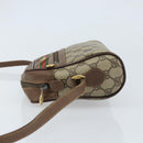 GUCCI GG Supreme Web Sherry Line Bag PVC Beige Gold 119 02 087 Auth 173208-4