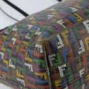 FENDI Zucchino Canvas Tote Bag PVC Multicolor Gold Auth 173210A-15