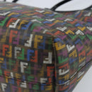 FENDI Zucchino Canvas Tote Bag PVC Multicolor Gold Auth 173210A-16