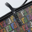 FENDI Zucchino Canvas Tote Bag PVC Multicolor Gold Auth 173210A-9
