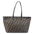 FENDI Zucchino Canvas Tote Bag PVC Multicolor Gold Auth 173210A-13