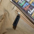 FENDI Zucchino Canvas Tote Bag PVC Multicolor Gold Auth 173210A-22