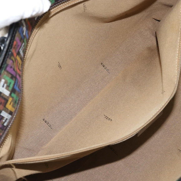 FENDI Zucchino Canvas Tote Bag PVC Multicolor Gold Auth 173210A
