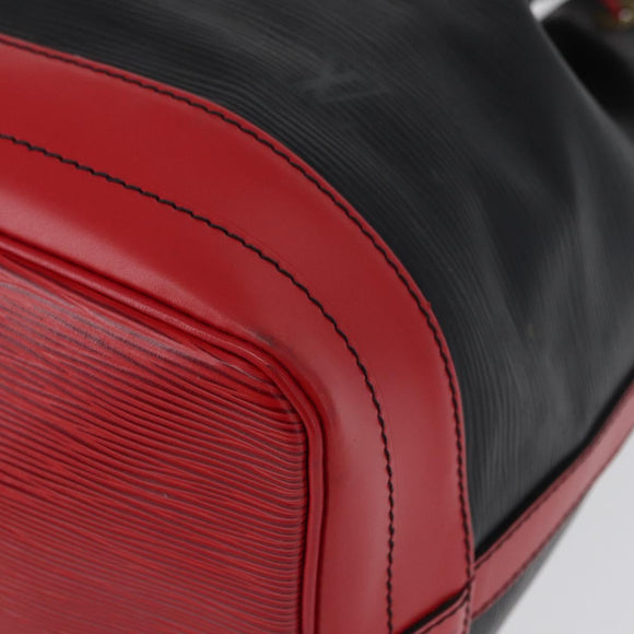LOUIS VUITTON Epi Noe Shoulder Bag Bicolor Black Red M44017 LV Auth 173211