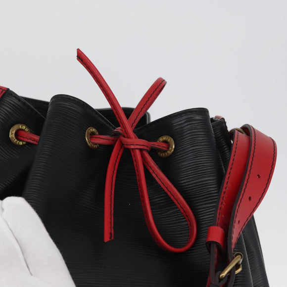 LOUIS VUITTON Epi Noe Shoulder Bag Bicolor Black Red M44017 LV Auth 173211
