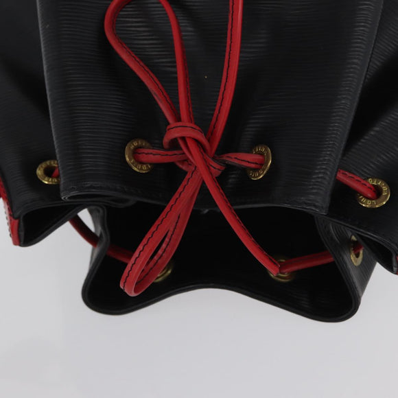 LOUIS VUITTON Epi Noe Shoulder Bag Bicolor Black Red M44017 LV Auth 173211