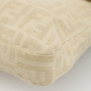 FENDI Zucca Canvas Mamma Baguette Shoulder Bag Beige Silver Auth 173212-14