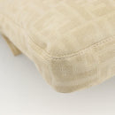 FENDI Zucca Canvas Mamma Baguette Shoulder Bag Beige Silver Auth 173212-10