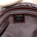 FENDI Zucca Canvas Mamma Baguette Shoulder Bag Beige Silver Auth 173212-17