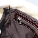 FENDI Zucca Canvas Mamma Baguette Shoulder Bag Beige Silver Auth 173212-20