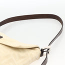FENDI Zucca Canvas Mamma Baguette Shoulder Bag Beige Silver Auth 173212-8
