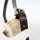 FENDI Zucca Canvas Mamma Baguette Shoulder Bag Beige Silver Auth 173212-9