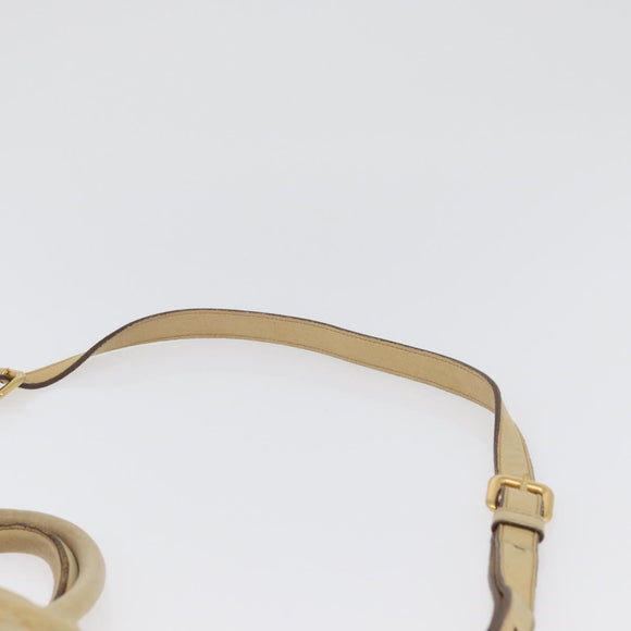 PRADA Hand Bag Leather 2way Ivory Gold Auth 173213