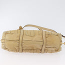 PRADA Hand Bag Leather 2way Ivory Gold Auth 173213-12