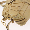 PRADA Hand Bag Leather 2way Ivory Gold Auth 173213-15