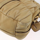 PRADA Hand Bag Leather 2way Ivory Gold Auth 173213-16