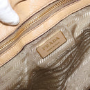 PRADA Hand Bag Leather 2way Ivory Gold Auth 173213-20