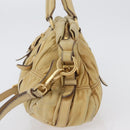 PRADA Hand Bag Leather 2way Ivory Gold Auth 173213-4