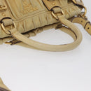 PRADA Hand Bag Leather 2way Ivory Gold Auth 173213-8