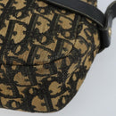 Christian Dior Trotter Canvas Shoulder Bag Navy Gold Auth 173214-9