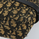 Christian Dior Trotter Canvas Shoulder Bag Navy Gold Auth 173214-15