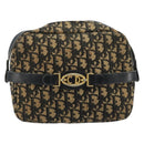 Christian Dior Trotter Canvas Shoulder Bag Navy Gold Auth 173214-13