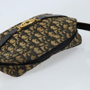 Christian Dior Trotter Canvas Shoulder Bag Navy Gold Auth 173214-6