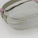 FENDI Mamma Baguette Shoulder Bag Cotton Light Blue Silver Auth 173215A-14