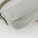FENDI Mamma Baguette Shoulder Bag Cotton Light Blue Silver Auth 173215A-16