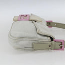 FENDI Mamma Baguette Shoulder Bag Cotton Light Blue Silver Auth 173215A-3