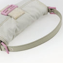 FENDI Mamma Baguette Shoulder Bag Cotton Light Blue Silver Auth 173215A-7
