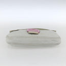 FENDI Mamma Baguette Shoulder Bag Cotton Light Blue Silver Auth 173215A-5