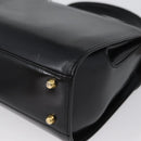 BALLY Handtasche Leder 2-Wege Schwarz Gold Auth 173218-15