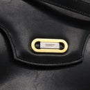 BALLY Handtasche Leder 2-Wege Schwarz Gold Auth 173218-16