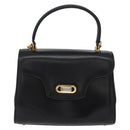BALLY Handtasche Leder 2-Wege Schwarz Gold Auth 173218-2