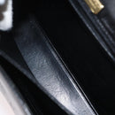 BALLY Handtasche Leder 2-Wege Schwarz Gold Auth 173218-22