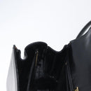 BALLY Handtasche Leder 2-Wege Schwarz Gold Auth 173218-23