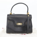 BALLY Handtasche Leder 2-Wege Schwarz Gold Auth 173218-28