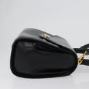 BALLY Handtasche Leder 2-Wege Schwarz Gold Auth 173218-4