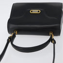 BALLY Handtasche Leder 2-Wege Schwarz Gold Auth 173218-6