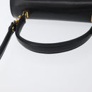 BALLY Handtasche Leder 2-Wege Schwarz Gold Auth 173218-7