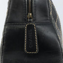 CHANEL Wild Stitch Hand Bag Leather Black CC Auth 173219-10