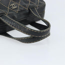 CHANEL Wild Stitch Hand Bag Leather Black CC Auth 173219-7