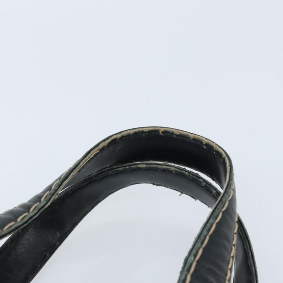 CHANEL Wild Stitch Hand Bag Leather Black CC Auth 173219