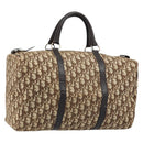 Christian Dior Trotter Canvas Boston Bag Brown Gold Auth 173220-1